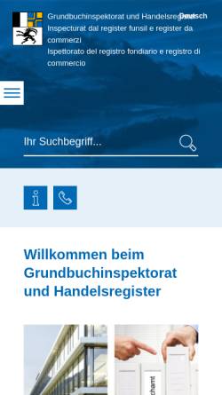 Vorschau der mobilen Webseite www.gr.ch, Grundbuchinspektorat Graubünden