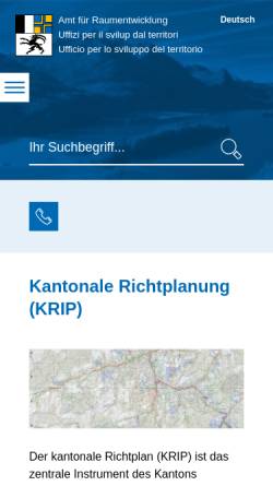 Vorschau der mobilen Webseite www.richtplan.gr.ch, Richtplan Graubünden
