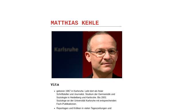Matthias Kehle, Schriftsteller und Journalist