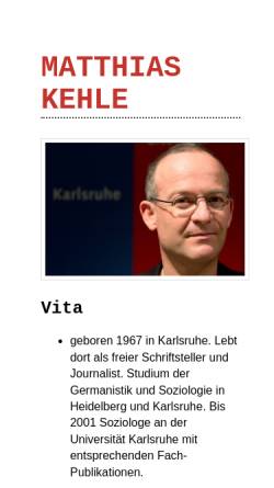 Vorschau der mobilen Webseite matthias-kehle.de, Matthias Kehle, Schriftsteller und Journalist