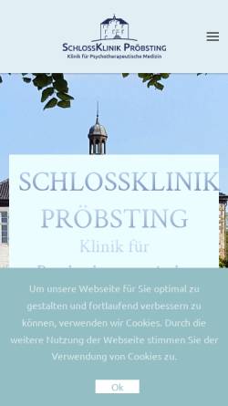 Vorschau der mobilen Webseite www.schlossklinik.de, Schlossklinik Pröbsting - Klinik für Psychotherapeutische Medizin