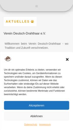 Vorschau der mobilen Webseite www.drahthaar.de, Verein Deutsch-Drahthaar e. V.