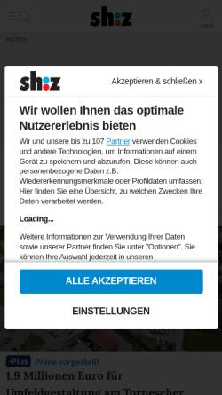 Vorschau der mobilen Webseite www.shz.de, Uetersener Nachrichten