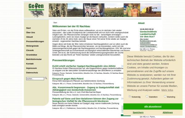 Vorschau von www.ig-nachbau.de, Interessengemeinschaft gegen die Nachbaugesetze und Nachbaugebühren