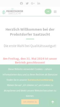 Vorschau der mobilen Webseite www.probstdorfer.at, Probstdorfer Saatzucht