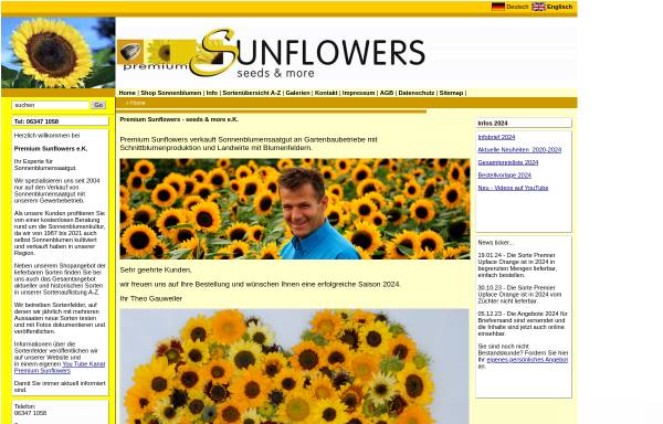 Vorschau von www.premium-sunflowers.de, Theo Gauweiler - Premium Sunflowers seeds & more - e.K.