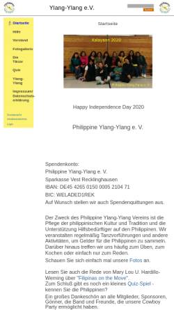 Vorschau der mobilen Webseite ylang-ylang-ev.de, Philippine Ylang-Ylang e.V.