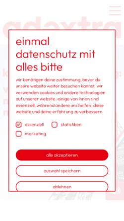 Vorschau der mobilen Webseite www.adextra.de, Adextra Werbeagentur GmbH
