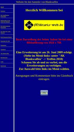Vorschau der mobilen Webseite www.militaria-web.de, Blankwaffenkunde - Schwerpunkt Deutschland