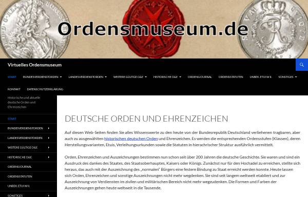 Vorschau von ordensmuseum.de, Deutsche Verdienstorden der Gegenwart und Vergangenheit
