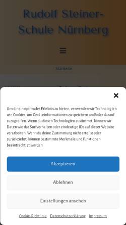 Vorschau der mobilen Webseite www.waldorfschule-nuernberg.de, Landesarbeitsgemeinschaft der freien Waldorfschulen in Bayern e.V.