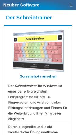 Vorschau der mobilen Webseite www.neuber.com, Der Schreibtrainer