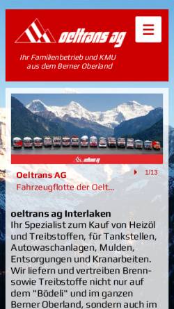 Vorschau der mobilen Webseite www.oeltrans.ch, Oeltrans AG