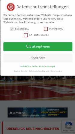 Vorschau der mobilen Webseite www.basket.at, Lions UBM Arkadia Traiskirchen