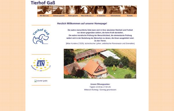 Vorschau von www.tierhof-gass.de, Tierhof Gaß