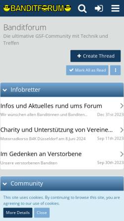 Vorschau der mobilen Webseite banditforum.de, Bandit-Forum.de