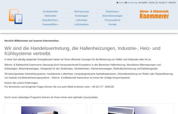 Vorschau von www.hallenheizung-kaemmerer.de, Wäre und Kältetechnik Kämmerer GmbH