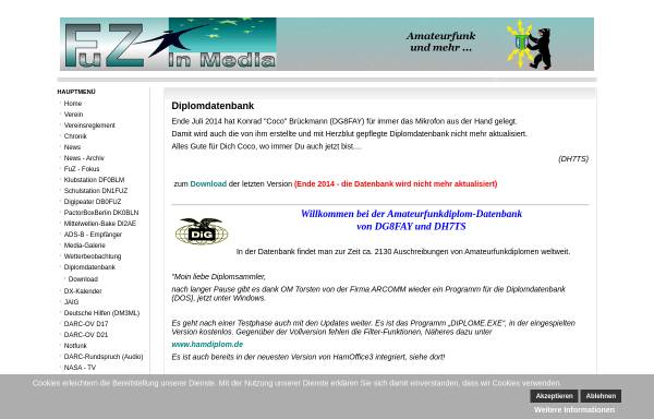 Vorschau von diplome.df0blm.de, Amateurfunkdiplom-Datenbank von DG8FAY und DH7TS