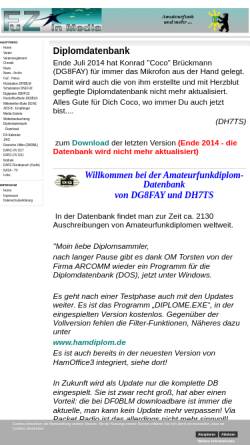 Vorschau der mobilen Webseite diplome.df0blm.de, Amateurfunkdiplom-Datenbank von DG8FAY und DH7TS