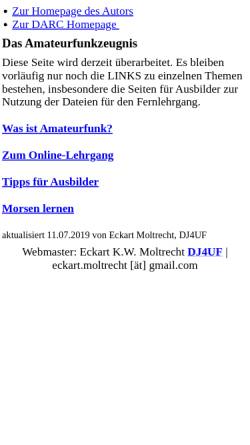 Vorschau der mobilen Webseite www.amateurfunkpruefung.de, Online zur Amateurfunkprüfung