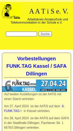 Vorschau der mobilen Webseite www.aatis.de, Amateurfunk und Telekommunikation in der Schule e. V.