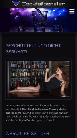 Vorschau der mobilen Webseite www.cocktailberater.de, Cocktailberater.de