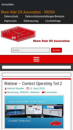 Vorschau der mobilen Webseite www.rrdxa.de, Rhein Ruhr DX Association