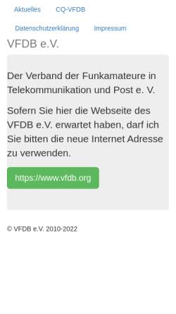 Vorschau der mobilen Webseite www.vfdb.net, VFDB e.V.