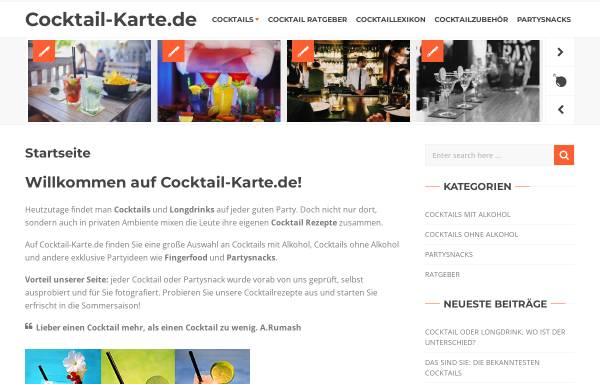 Vorschau von www.cocktail-karte.de, Cocktail-Karte.de