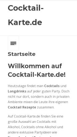 Vorschau der mobilen Webseite www.cocktail-karte.de, Cocktail-Karte.de