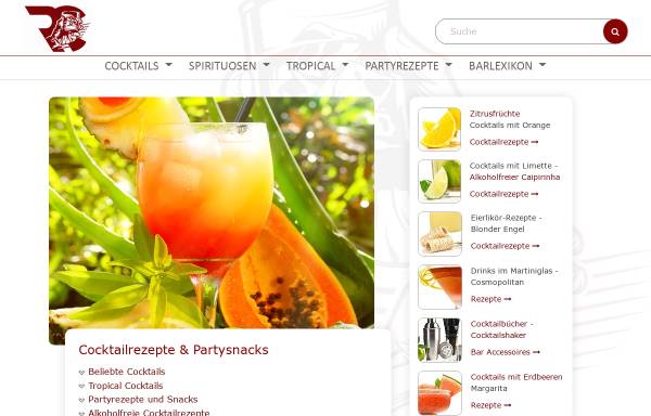 Vorschau von www.rezepte-cocktails.de, Cocktails & Spirituosen