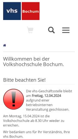 Vorschau der mobilen Webseite vhs.bochum.de, Volkshochschule