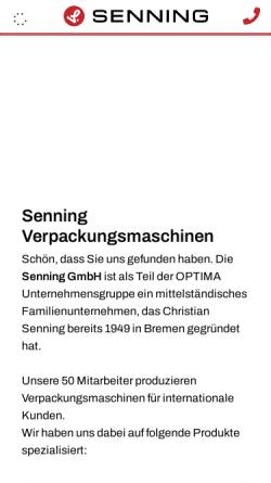Vorschau der mobilen Webseite www.senning.de, Christian Senning Verpackungsmaschinen GmbH & Co. KG