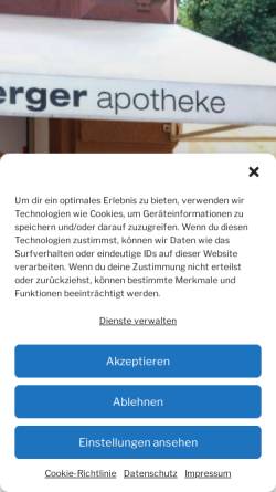 Vorschau der mobilen Webseite www.berger-apotheke.de, Berger Apotheke