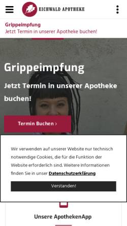 Vorschau der mobilen Webseite www.eichwald-apotheke.de, Eichwald Apotheke