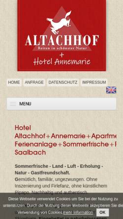 Vorschau der mobilen Webseite www.altachhof.at, Ferienanlage Altachhof