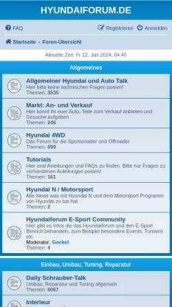 Vorschau der mobilen Webseite www.hyundaiforum.de, Hyundai Forum
