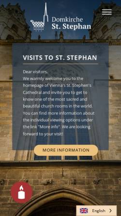Vorschau der mobilen Webseite www.stephanskirche.at, Domkirche St. Stephan zu Wien