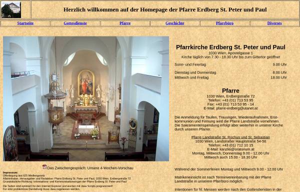 Vorschau von www.pfarre-erdberg.at, 3., Pfarre St. Peter und Paul in Erdberg
