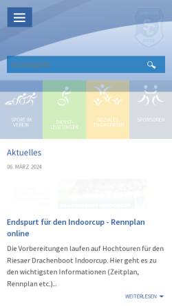 Vorschau der mobilen Webseite www.sc-riesa.de, Sportclub Riesa e.V.