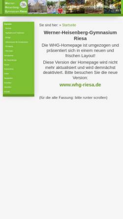 Vorschau der mobilen Webseite www.whg-rie.de, Werner-Heisenberg-Gymnasium