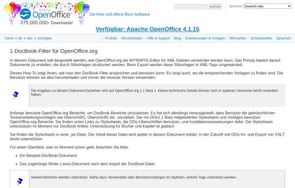 DocBook-Filter für OpenOffice.org