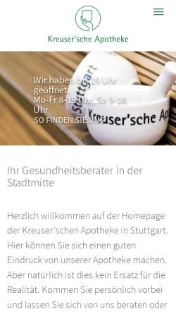 Vorschau der mobilen Webseite www.kreusersche.de, Kreuser'sche Apotheke