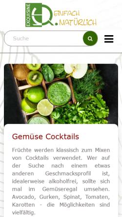 Vorschau der mobilen Webseite www.exquisine.de, Party-Cocktails