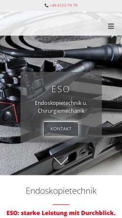 Vorschau der mobilen Webseite eso-endoskopie.de, ESO Endoskopietechnik Jürgen Ohle