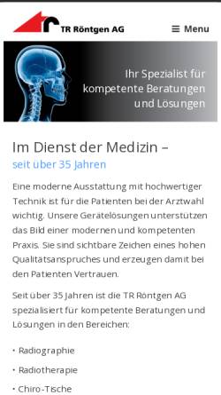 Vorschau der mobilen Webseite www.trroentgen.ch, T. R. Röntgen AG