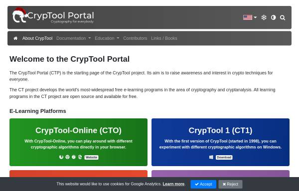 Vorschau von www.cryptool.de, CrypTool