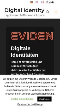 Vorschau der mobilen Webseite www.cryptovision.com, Cv cryptovision GmbH