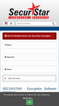 Vorschau der mobilen Webseite www.securstar.com, SecurStar GmbH