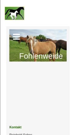 Vorschau der mobilen Webseite www.fohlenweide-sinsheim.de, Fohlenweide Sinsheim